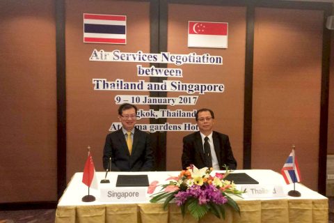 ราชอาณาจักรไทยและสาธารณรัฐสิงคโปร์บรรลุข้อตกลงว่าด้วยสิทธิทางการบินร่วมกัน