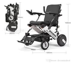 Wheelchairs and mobility devices with lithium ion batteries collapsible design