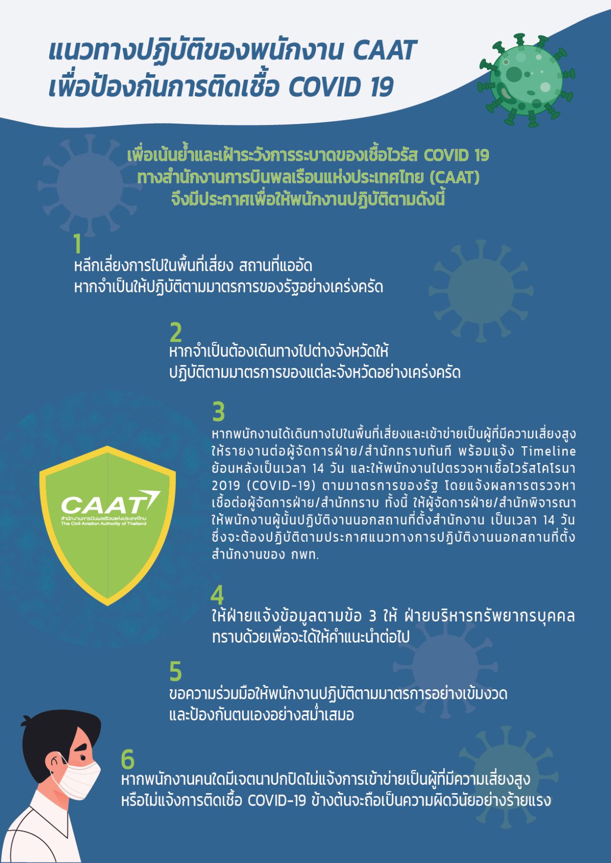 มาตรการ COVID พนง.CAAT