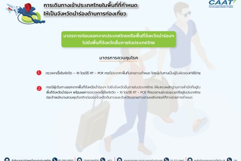 มาตรการป้องกันโรคสําหรับผู้เดินทางเข้ามาในราชอาณาจักร (ข้อ 12. ผู้เดินทางเข้าจังหวัดนำร่องฯ)
