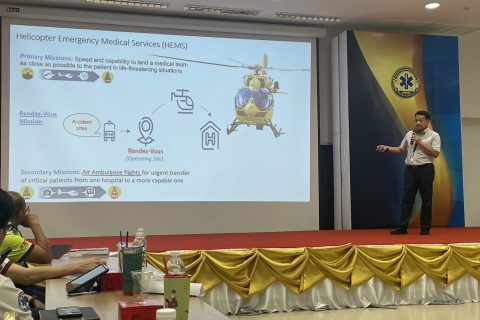 CAAT ส่งเจ้าหน้าที่เข้าร่วมการประชุมเพื่อฝึกปฏิบัติการการให้บริการการแพทย์ฉุกเฉินด้วยเฮลิคอปเตอร์ภาคจำลอง (HEMS Tabletop Exercise) ครั้งที่ 1
