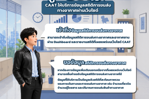 รู้หรือไม่? CAAT ให้บริการข้อมูลสถิติการขนส่งทางอากาศผ่านเว็บไซต์แล้ว