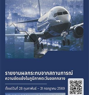 รายงานผลกระทบจากสถานการณ์ความขัดแย้งในภูมิภาคตะวันออกกลางต่อภาคอุตสาหกรรมการบินของไทย